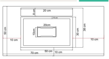 Real Stone Flatstone 70x50 Beyaz Etajerli Granit Banyo Lavabosu - Görsel 2