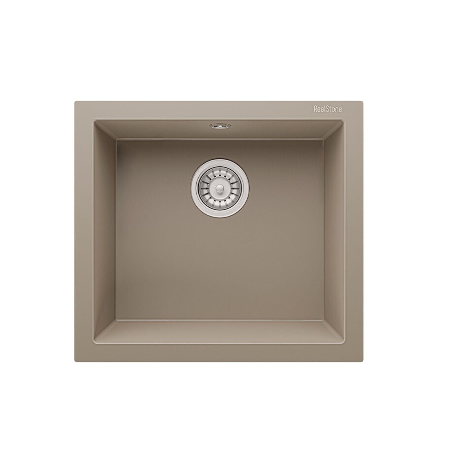 real-stone-k005-gordion-52-cappu Real Stone Steep 50x40 Cappucino Granit Mutfak Eviyesi - Görsel 1