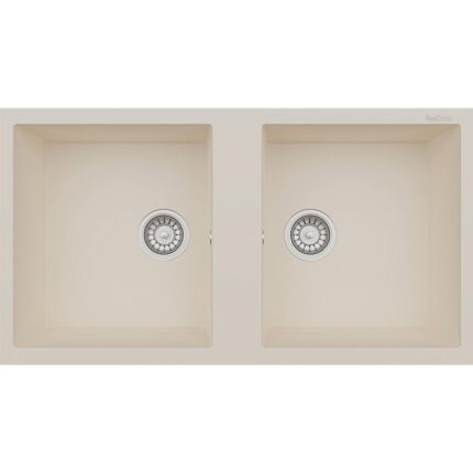 Real Stone P019 Nemrut Granit Mutfak Eviyesi Krem Tezgah Altı - Üstü 97x52 Cm İki Gözlü