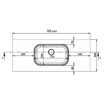 Real Stone Pure Etajerli 60x50 Beyaz Granit Banyo Lavabosu - Görsel 2