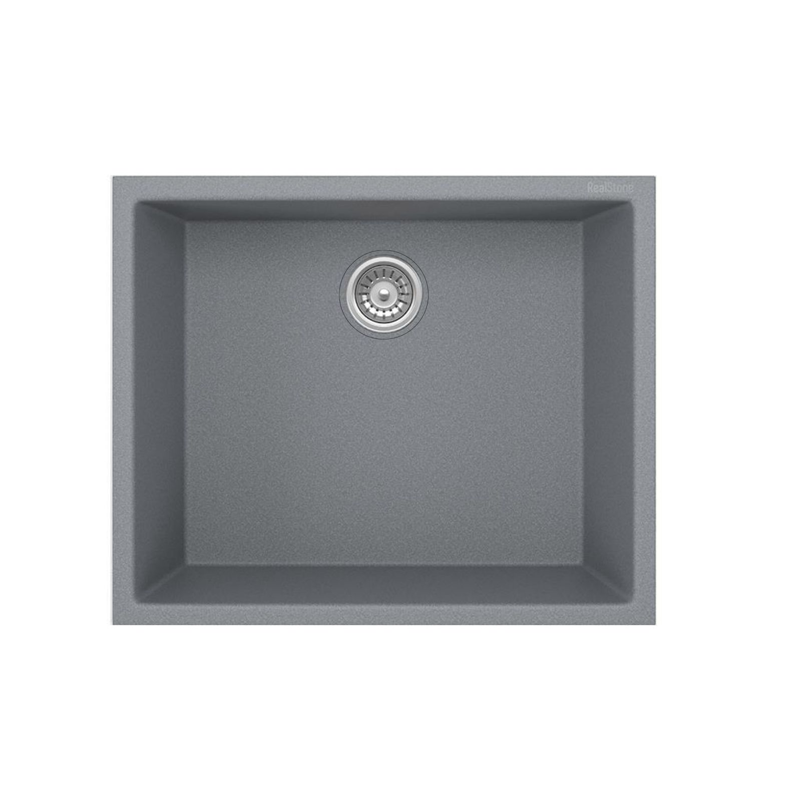 steep gri Real Stone Steep 50x40 Gri Granit Mutfak Eviyesi - Görsel 1