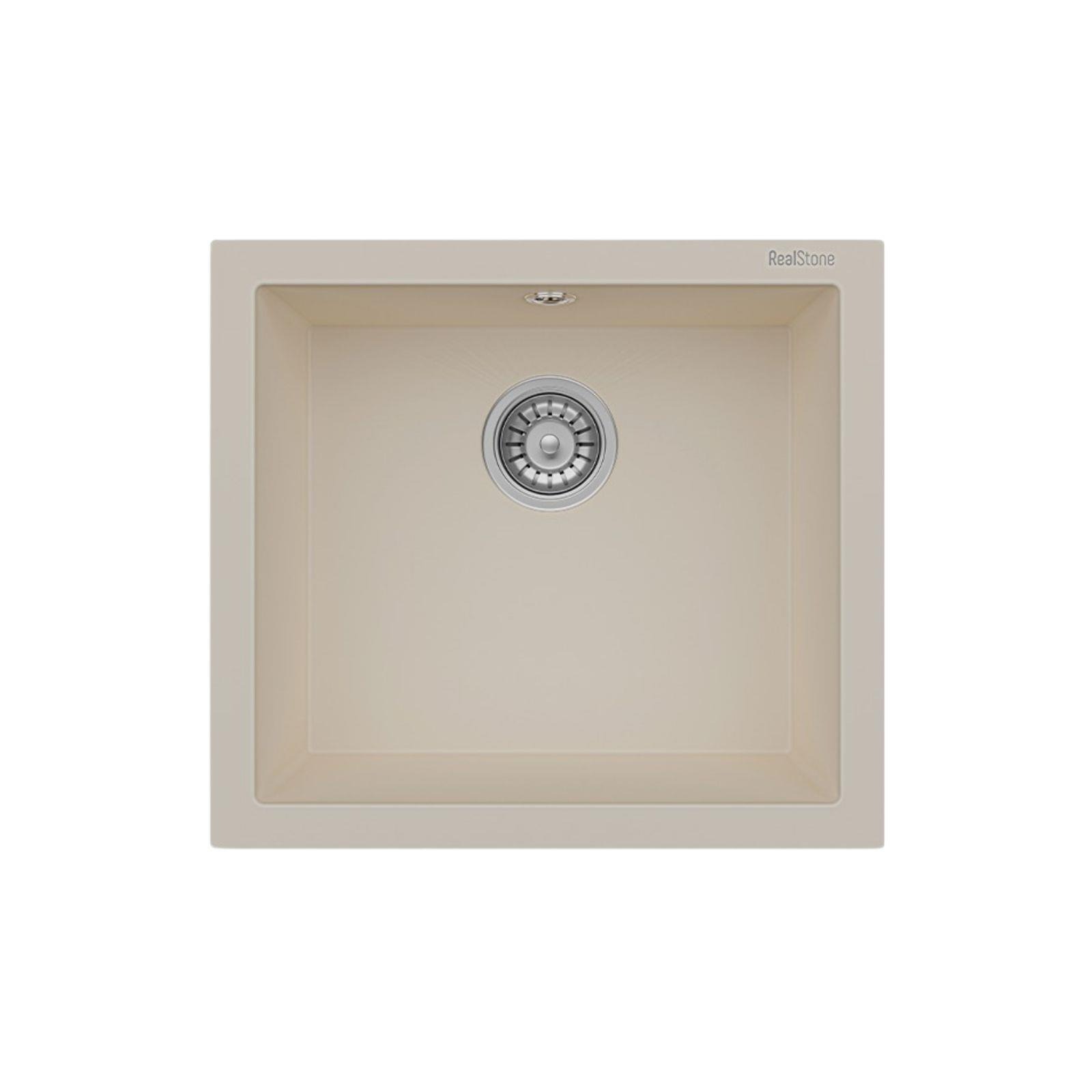 real-stone-k005-gordion-52-krem Real Stone Steep 50x40 Krem Granit Mutfak Eviyesi - Görsel 1