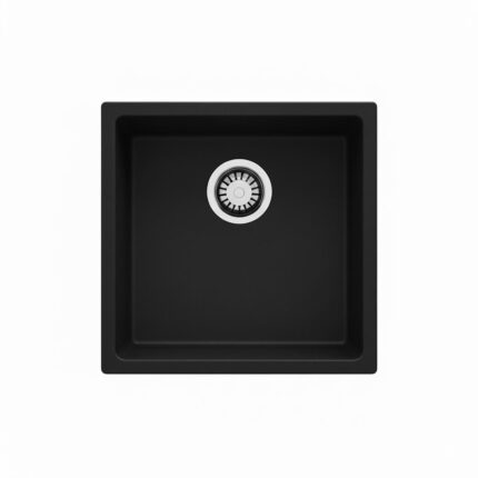 Real Stone Steep 40x40 Siyah Granit Mutfak Eviyesi