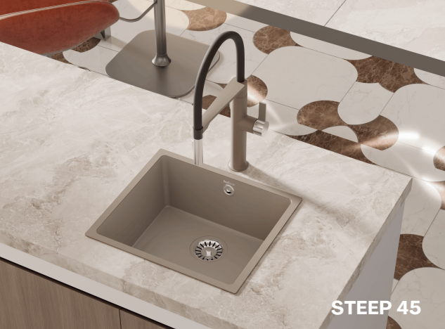 Real Stone Steep 45×40 Krem Granit Mutfak Eviyesi