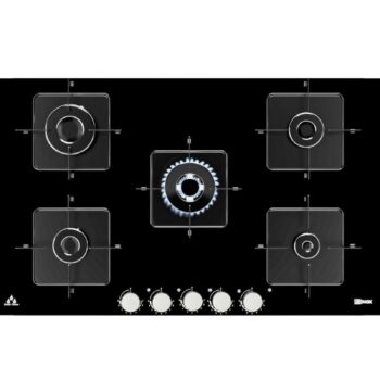 Ukinox Ares 90 XF 5 Gözlü Siyah Ankastre Cam Ocak