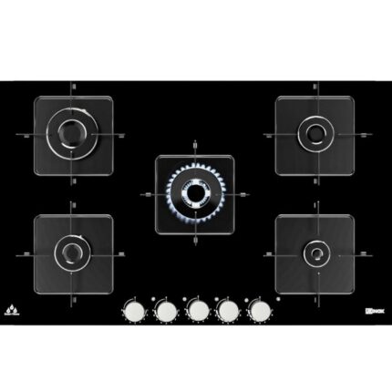 Ukinox Ares 90 XF 5 Gözlü Siyah Ankastre Cam Ocak