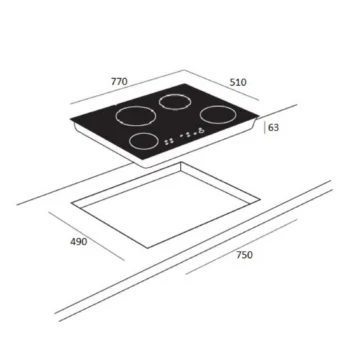 Ukinox ACE MAJOR 75 İndüksiyon Ocak 77 cm - Görsel 2