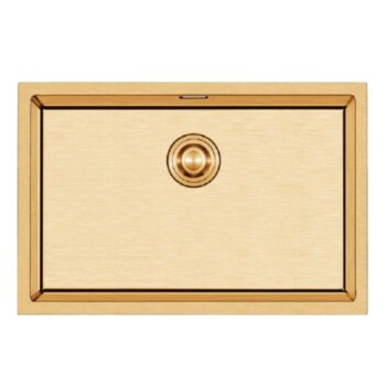 Crauf Stella 4454 PVD Altın 50×40 El Yapımı Eviye-Attivo 4070 Altın Spralli̇ Batarya Seti - Görsel 2