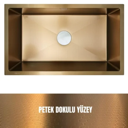GL General 40x60 Gold Petek Dokulu Çelik Mutfak Eviyesi 304 Paslanmaz Çelik 1mm