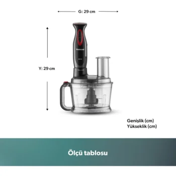 Homend Functionall 2851H Mutfak Robotu Siyah Kırmızı - Görsel 2