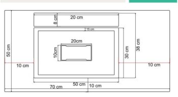 Real Stone Flatstone 70x50 Antrasit Etajerli Granit Banyo Lavabosu - Görsel 2