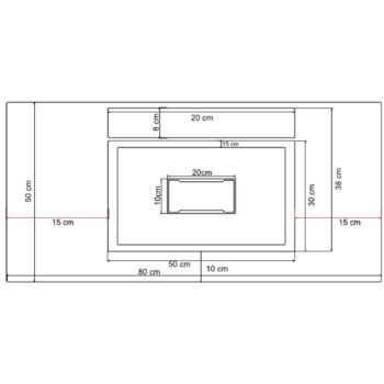 Real Stone Flatstone 80x50 Krem Etajerli Granit Banyo Lavabosu - Görsel 3