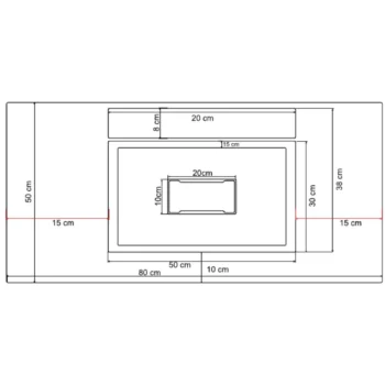 Real Stone Flatstone 80x50 Krem Etajerli Granit Banyo Lavabosu - Görsel 3