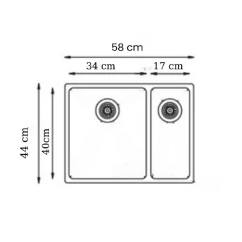 GL General Redux 58x44 Gold Sağ 1,5 Gözlü Paslanmaz Çelik Mutfak Eviyesi - Görsel 2