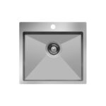 Livinox 50x50 Aynalı Tek Gözlü Pollisajlı Tezgah Üstü Paslanmaz Çelik Eviye