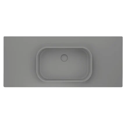 Real Stone Pure Etajerli 100x50 Gri Granit Banyo Lavabosu