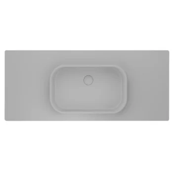 Real Stone Pure Etajerli 80x50 Beyaz Granit Banyo Lavabosu