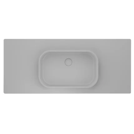 Real Stone Pure Etajerli 80x50 Beyaz Granit Banyo Lavabosu