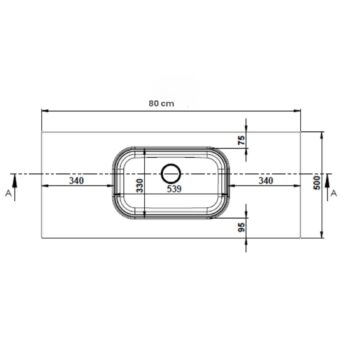 Real Stone Pure Etajerli 80x50 Beyaz Granit Banyo Lavabosu - Görsel 2