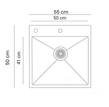 GL General SAGAX 50x55 Inox Petek Dokulu Çift Delikli Mutfak Eviyesi 304 Paslanmaz Çelik 1mm - Görsel 2