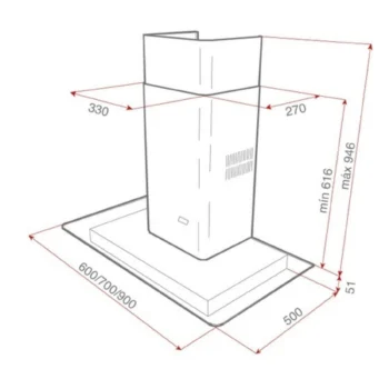 Teka DG3 90 Inox Duvar Tipi Davlumbaz - Görsel 2
