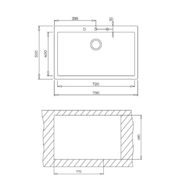 Teka Forsquare 72.40 TG Tezgah Üstü Avena Beige Granit Mutfak Eviyesi - Görsel 3