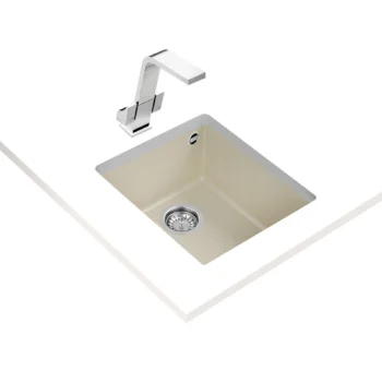 Teka Square 34.40 TG Tek Hazneli Bright Cream Tezgahaltı Granit Mutfak Eviyesi - Görsel 2