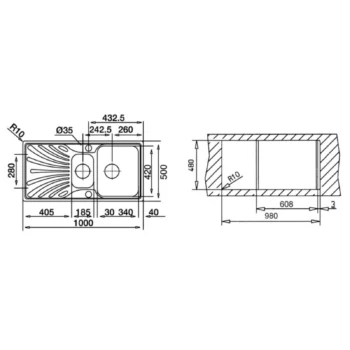 Teka Princess 60 Sağ Paslanmaz Çelik Mutfak Eviyesi 0.80 mm (Kalın) - Görsel 2