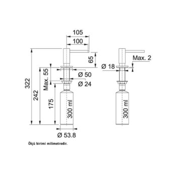 Franke ATLAS Sıvı Sabunluk Antrasit - Görsel 5