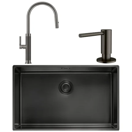 Franke Mythos Masterpiece BXM 210/110-68 – ATLAS Sıvı Sabunluk -  Mythos Masterpiece Duşlamalı Antrasit Mutfak Eviye Batarya Seti