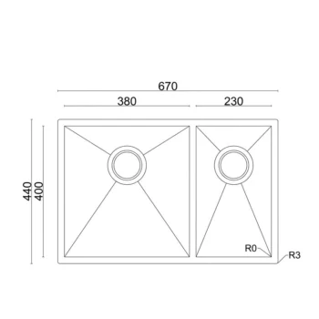 Livinox 38x40x23cm 1,5 Gözlü Damlalıksız Polisajlı Küçük Göz Solda Paslanmaz Çelik Eviye - Görsel 2