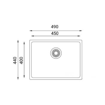 Livinox 40x45 Düz Taşmalı 0,80 mm Paslanmaz Çelik Mutfak Eviyesi - Görsel 2