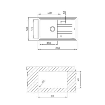 Teka STONE 50 B-TG Carbon Siyah Granit Mutfak Eviyesi - Görsel 3