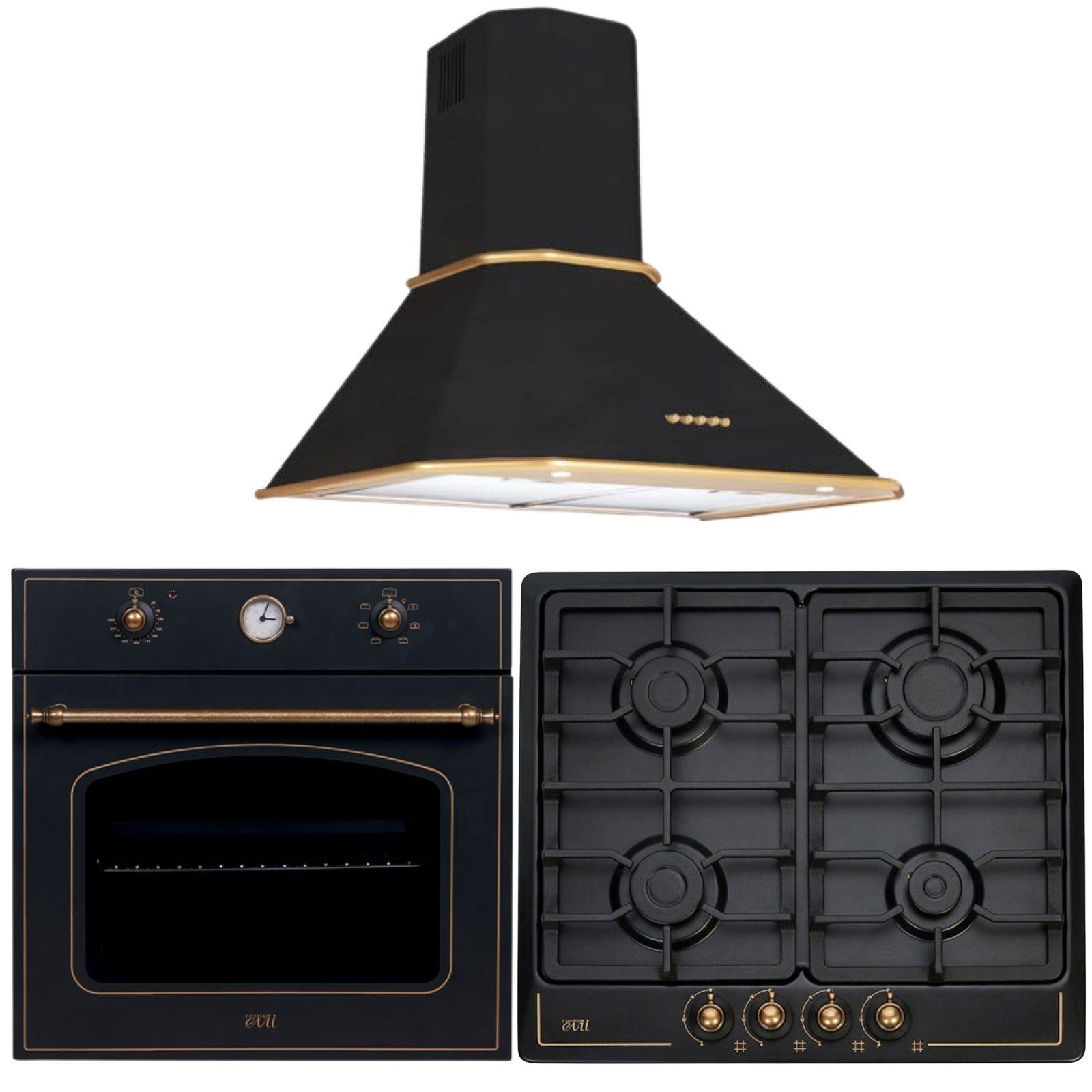 8569.jpg Çetintaş Evii Rustik Siyah Set ( RS 4615 R 60 cm Davlumbaz -RS 1237 Siyah Fırın-WL 848 EAT RS Ocak ) - Görsel 1