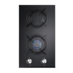 Çetintaş Evii 202 CAT EI-Ç Domino 2 Gözlü Siyah Ankastre Cam Ocak