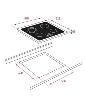 Çetintaş Evii GR 848 CAT L EI Gri  Emaye Cam Ankastre Ocak - Görsel 2