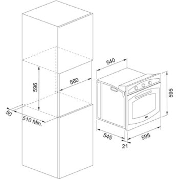 Çetintaş Evii RS 1237 Siyah Rustik Ankastre Fırın - Görsel 2