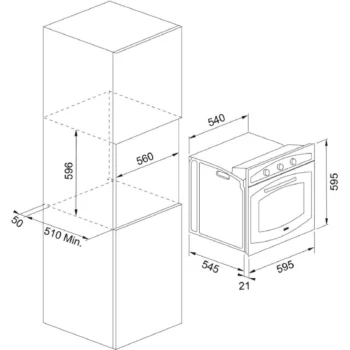 Çetintaş Evii RS 1237 Siyah Rustik Ankastre Fırın - Görsel 2