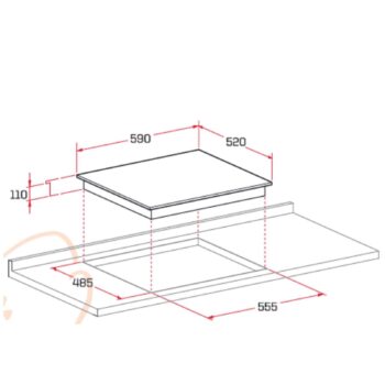 Çetintaş Evii Siyah Ankastre Set (55221 Duvar Tipi Davlumbaz-5264 E SP AF Airfry Turbo Fırın-848 CAT L EI Siyah Emaye Cam Ocak) - Görsel 6