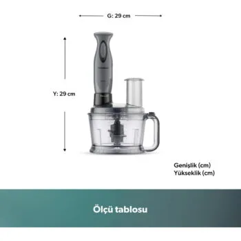 Homend Functionall 2851H Mutfak Robotu Antrasit Siyah - Görsel 2