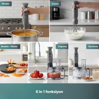 Homend Functionall 2851H Mutfak Robotu Antrasit Siyah - Görsel 5
