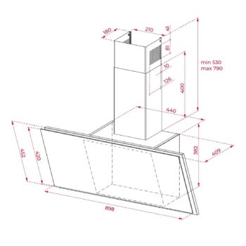 Teka DVF 97670 TBS WH 90 cm Beyaz Davlumbaz - Görsel 6