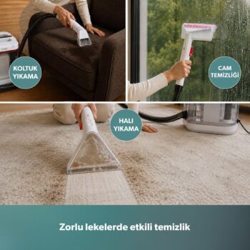 Homend Stain X 1256H Koltuk ve Halı Yıkama Makinesi Beyaz - Görsel 3