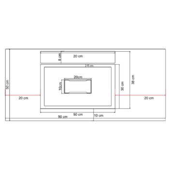 Real Stone Pure Etajerli 90x50 Gri Granit Banyo Lavabosu - Görsel 2