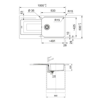 Franke Urban UBG 611-100 Sahara Granit Mutfak Eviyesi - Görsel 2