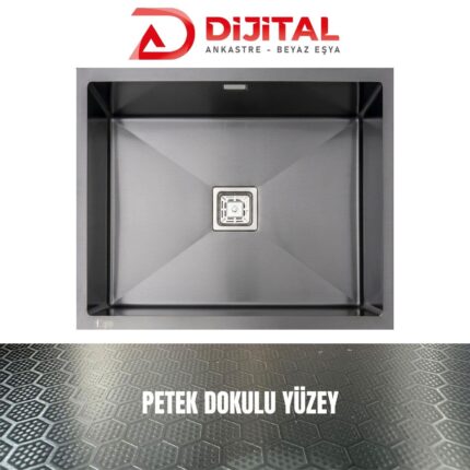GL General NEO 50 40x50 Antrasit Petek Dokulu Mutfak Eviyesi 304 Paslanmaz Çelik 1mm